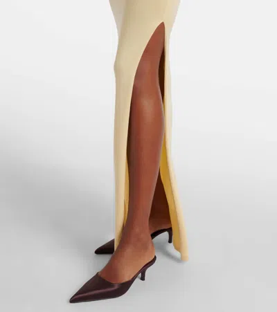 Aya Muse Silk-blend Maxi Dress In Yellow