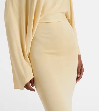 Aya Muse Silk-blend Maxi Dress In Yellow