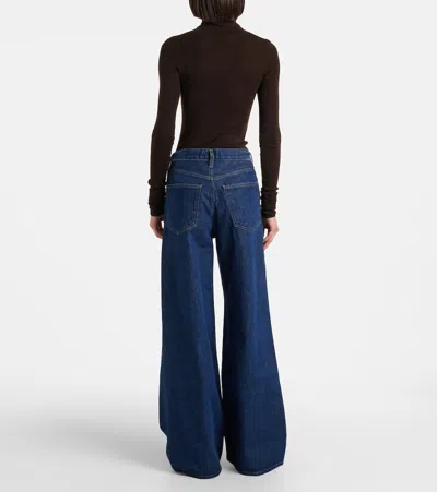 Agolde Dame High-rise Wide-leg Denim Trousers In Blue