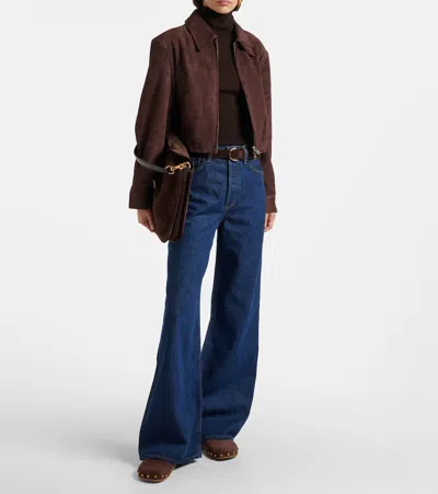 Agolde Dame High-rise Wide-leg Denim Trousers In Blue