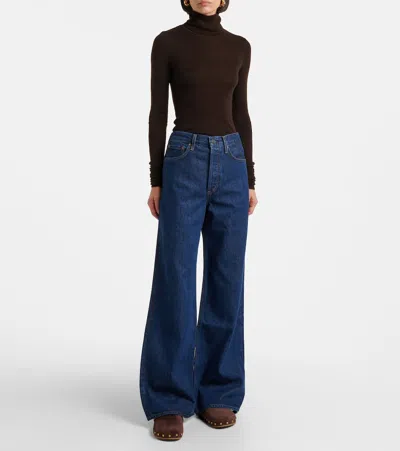 Agolde Dame High-rise Wide-leg Denim Trousers In Blue