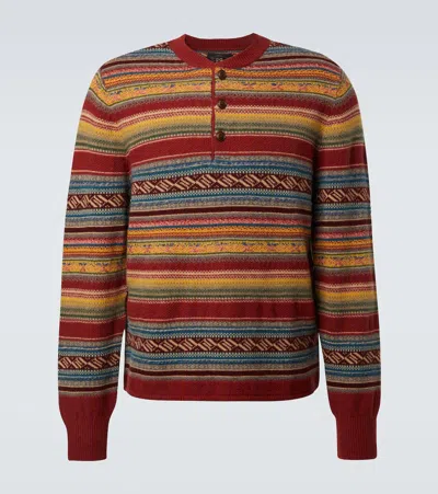 Rrl Wool-blend Jacquard Sweater In Multi