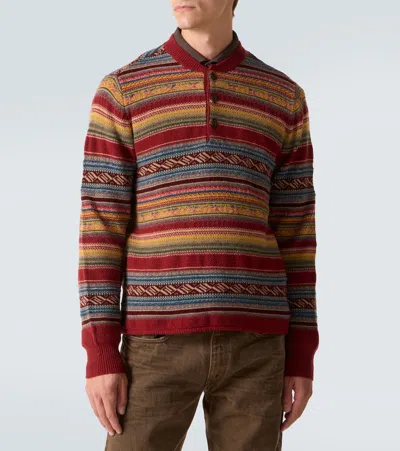 Rrl Wool-blend Jacquard Sweater In Multi