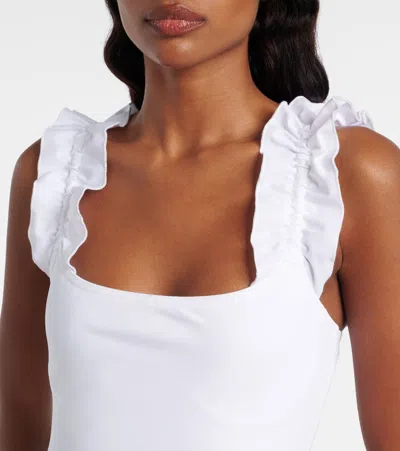 Karla Colletto Evie Ruffled Swimsuit In White