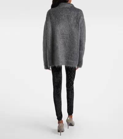 Gucci Gg Embellished Chenille Leggings In Black