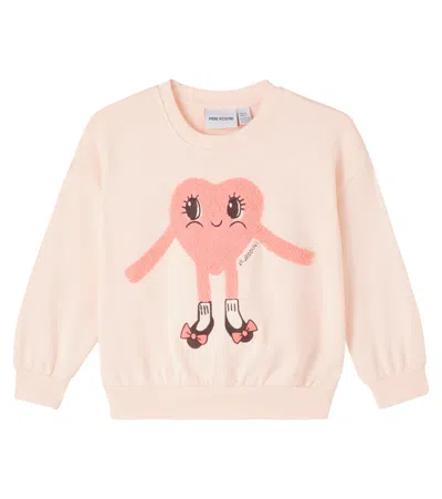 Mini Rodini Heart In Shoes Cotton Sweatshirt In Neutral