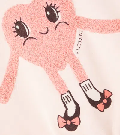 Mini Rodini Heart In Shoes Cotton Sweatshirt In Neutral