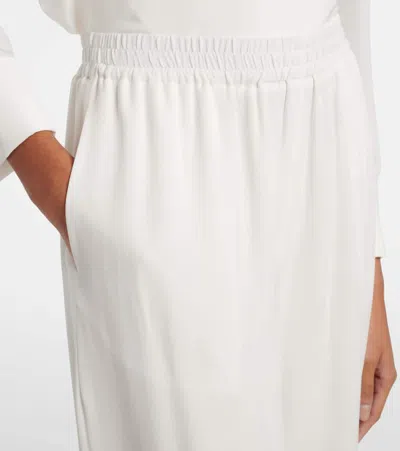 Oscar De La Renta Mid-rise Silk Straight Pants In White