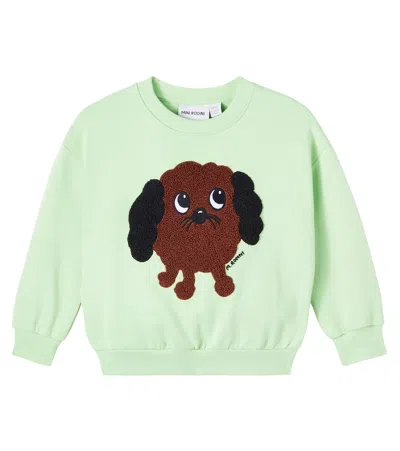 Mini Rodini Doggie Cotton Sweatshirt In Green
