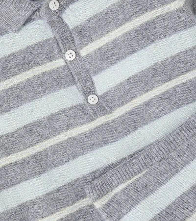 Bonpoint X Guest In Residence Baby Lumi Striped Cashmere Two-piece Set In Gray