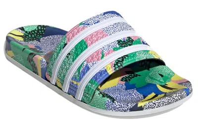 Adidas Originals (wmns) Adidas Adilette Flowers Slippers 'red Blue Pink' In Multi