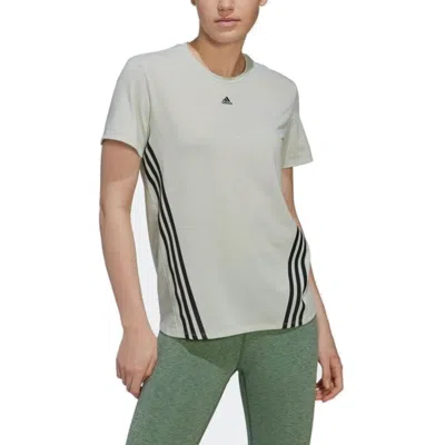 Adidas Originals (wmns) Adidas Train Icons 3-stripes T-shirt Asia Sizing 'green' In Gray