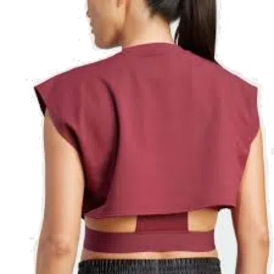 Adidas Originals (wmns) Adidas Power Aeroready Crop Sleeveless T-shirt 'bugundy' In Brown