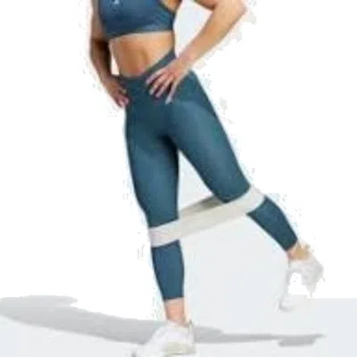 Adidas Originals (wmns) Adidas Optime Stash Pocket High-waisted 7/8 Leggings Asia Sizing 'teal' In Blue