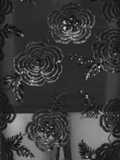 Rotate Birger Christensen Floral-embellishment Midi Skirt In Black