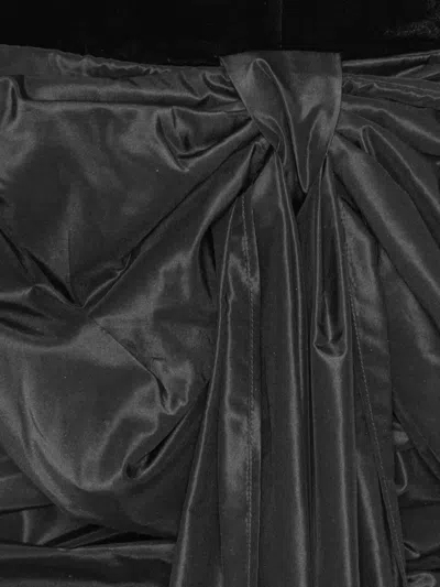 Rotate Birger Christensen Rotate Dress Velvet Bow Mini In Black