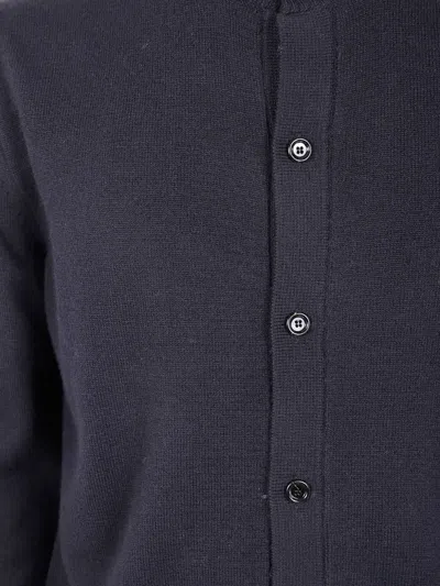 Lardini Long Sleeve Crew Neck Knit Sweater In Blue