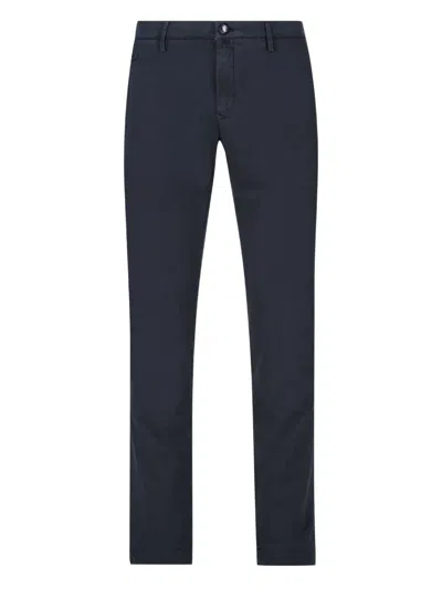 Jacob Cohen Logo-patch Buttoned Trousers In Blue