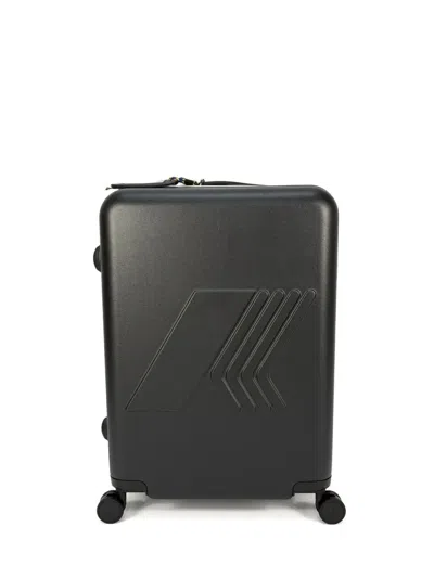 K-way Embossed-logo Four-wheel Luggage In Metallic