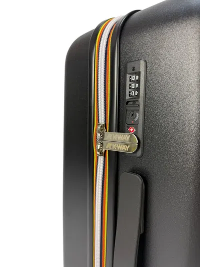 K-way Embossed-logo Four-wheel Luggage In Metallic