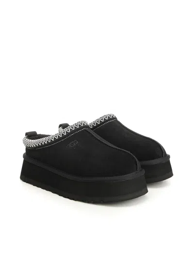 Ugg 40mm Tazz Shearling Platform Loafers In Black