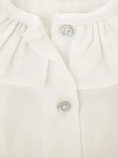 Knot Esme Ruffled Cotton Blouse In White