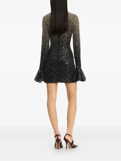 Rotate Birger Christensen Gradient Sequin Dress With Full Skirt Rotate In Black