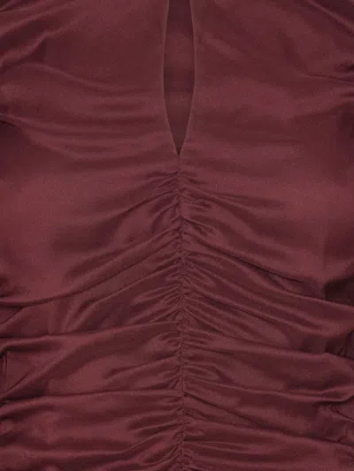 Rotate Birger Christensen Rotate Top Chiffon Ruched Long Sleeve In Multi