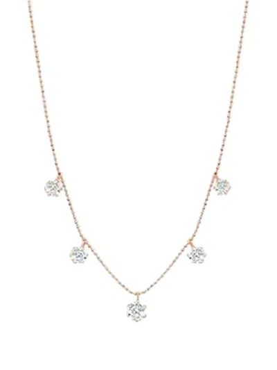 Graziela 18k Rose Gold Floating Diamonds Necklace In Gold