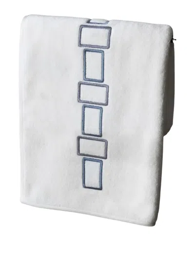 Frette Terry Bicolor Embroidery Set In White