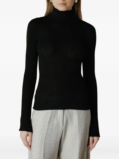 Cruna Ribbed Corinne Sweater In Black