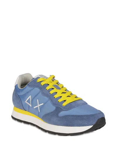 Sun 68 Tom Suede Panelled Sneakers In Blue
