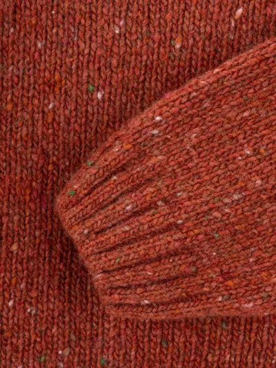 Knot Crew-neck Knitted Sweater In Orange