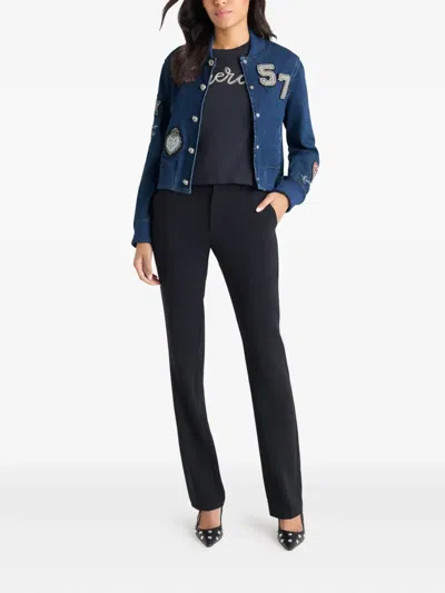 Cinq À Sept Cinq A Sept Varsity Denim Dominique Jacket In Blue