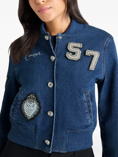 Cinq À Sept Cinq A Sept Varsity Denim Dominique Jacket In Blue