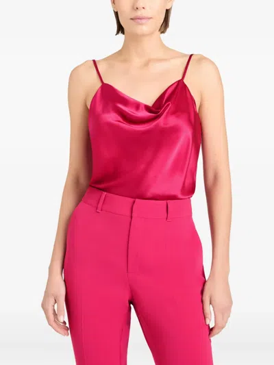 Cinq À Sept Marta Silk Top In Red