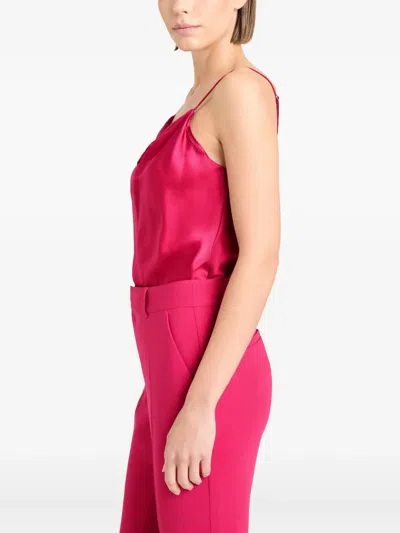 Cinq À Sept Marta Silk Top In Red
