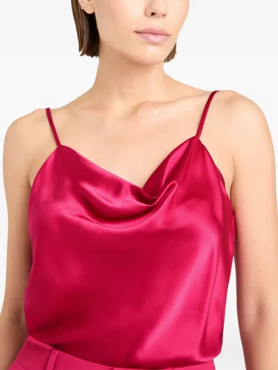 Cinq À Sept Marta Silk Top In Red