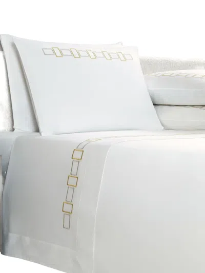 Frette Embroidery Bicolor Bedding Set In White