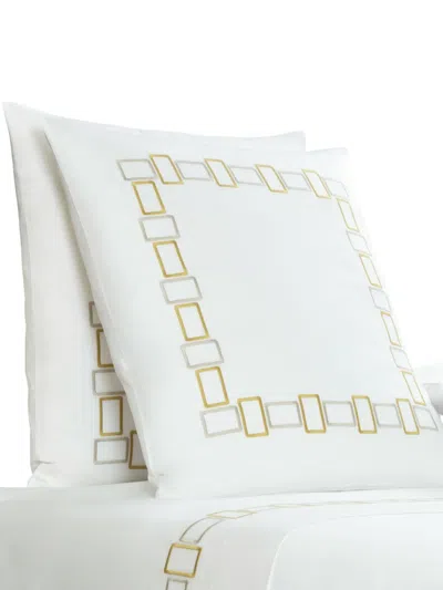 Frette Embroidery Bicolor Bedding Set In White