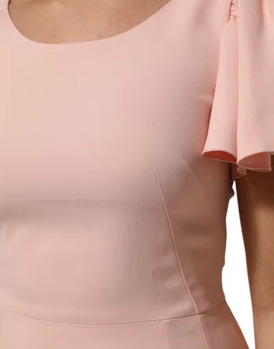 Pre-owned Dolce & Gabbana Pink Viscose Fit Flared Sheath Midi Women's Dress ()