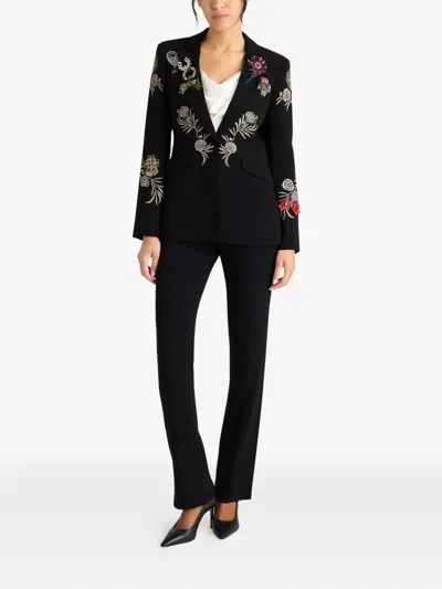 Cinq À Sept Cinq A Sept Heritage Rose Embroidered Blazer In Black