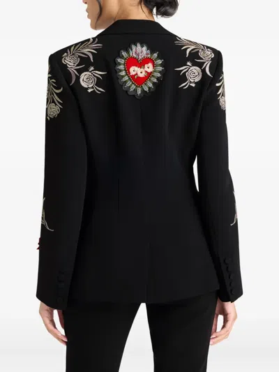 Cinq À Sept Cinq A Sept Heritage Rose Embroidered Blazer In Black