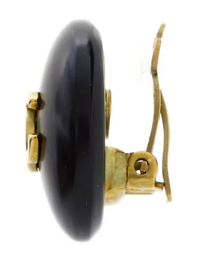Pre-owned Chanel 1995 Cc Mark Clip-on Earrings In Black