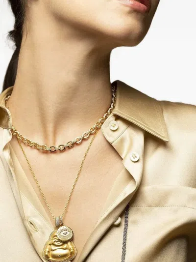 Buddha Mama 20k Yellow Gold Large Happy Buddha Pendant In Gold