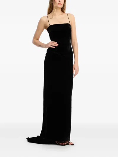 Rotate Birger Christensen Train-detail Dress In Black