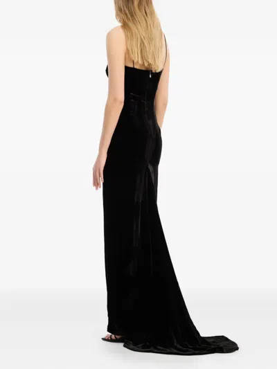 Rotate Birger Christensen Train-detail Dress In Black