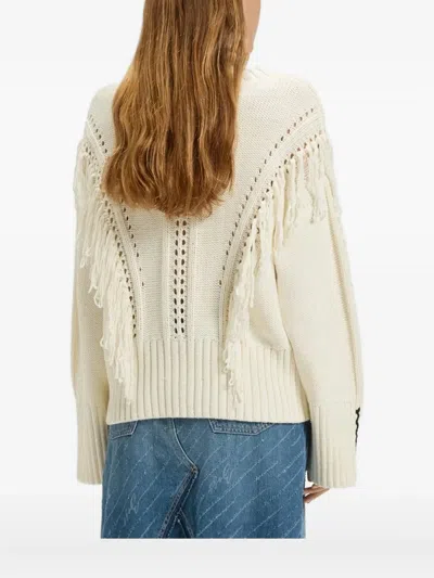 Hugo Boss Cable-knit Fringe Sweater In Multi