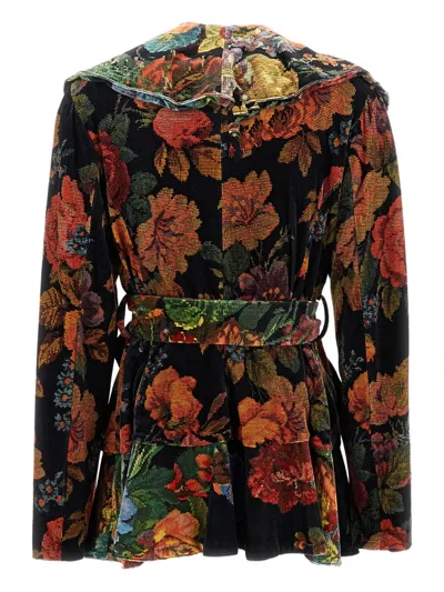 Irie Floral Ruffled Jacket In Black