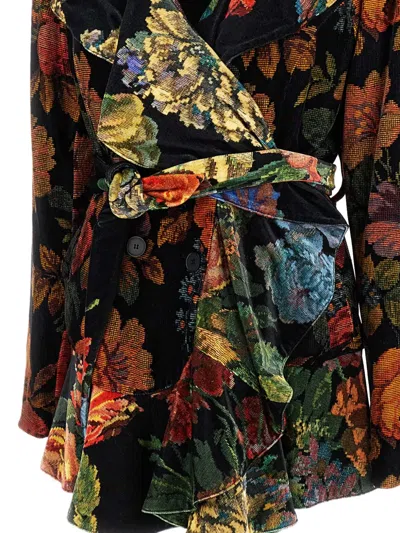 Irie Floral Ruffled Jacket In Black